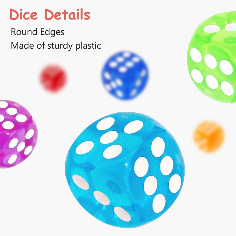 Beieverluck 300 Pieces Colored Dice Bulk Set 14 MM 6 Sided Standard Dices for Classroom Teaching Board Game Playing and Rolling, 10 Colors - Image 4